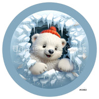 Thumbnail for 3D BREAKTHROUGH POLAR BEAR V2002 10.5" Vinyl Wreath Sign - UTIC-VINYL-V2002