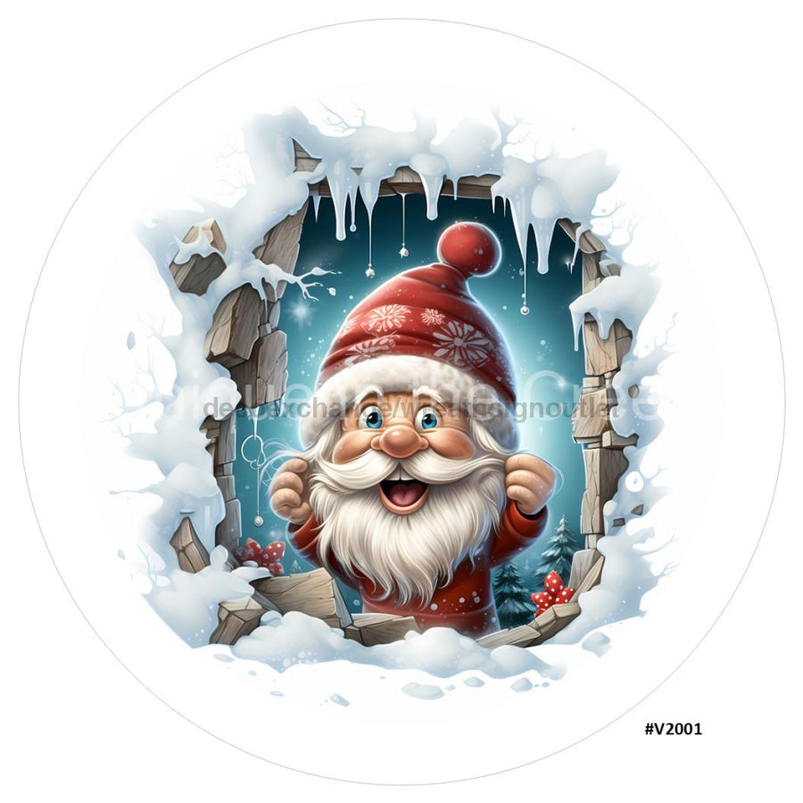 3D BREAKTHROUGH Santa V2001 10.5" Vinyl Wreath Sign - UTIC-VINYL-V2001