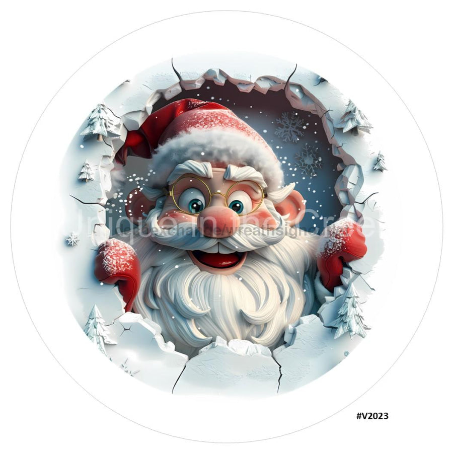 3D BREAKTHROUGH SANTA V2023 10.5" Vinyl Wreath Sign - UTIC-VINYL-V2023