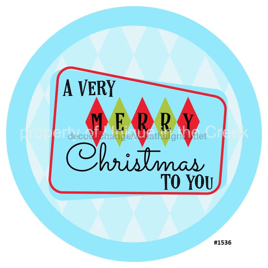 A Very Merry Christmas Diamond Shapes 10.5" Vinyl Wreath Sign - UTIC-VINYL-V1536