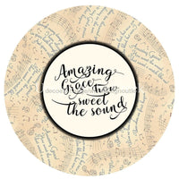 Thumbnail for Amazing Grace Music Religious Christmas Winter 10.5" Vinyl Wreath Sign - UTIC-VINYL-V703