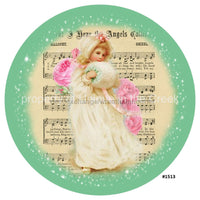 Thumbnail for Angels Calling Sheet Music Christmas Religious 10.5" Vinyl Wreath Sign - UTIC-VINYL-V1513