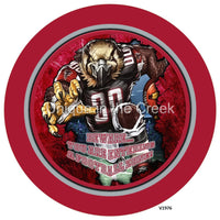 Thumbnail for ATL Football RED/SILVER/BLACK Beware...you are entering a football zone Sports 10.5" Vinyl Wreath Sign - UTIC-VINYL-V1976