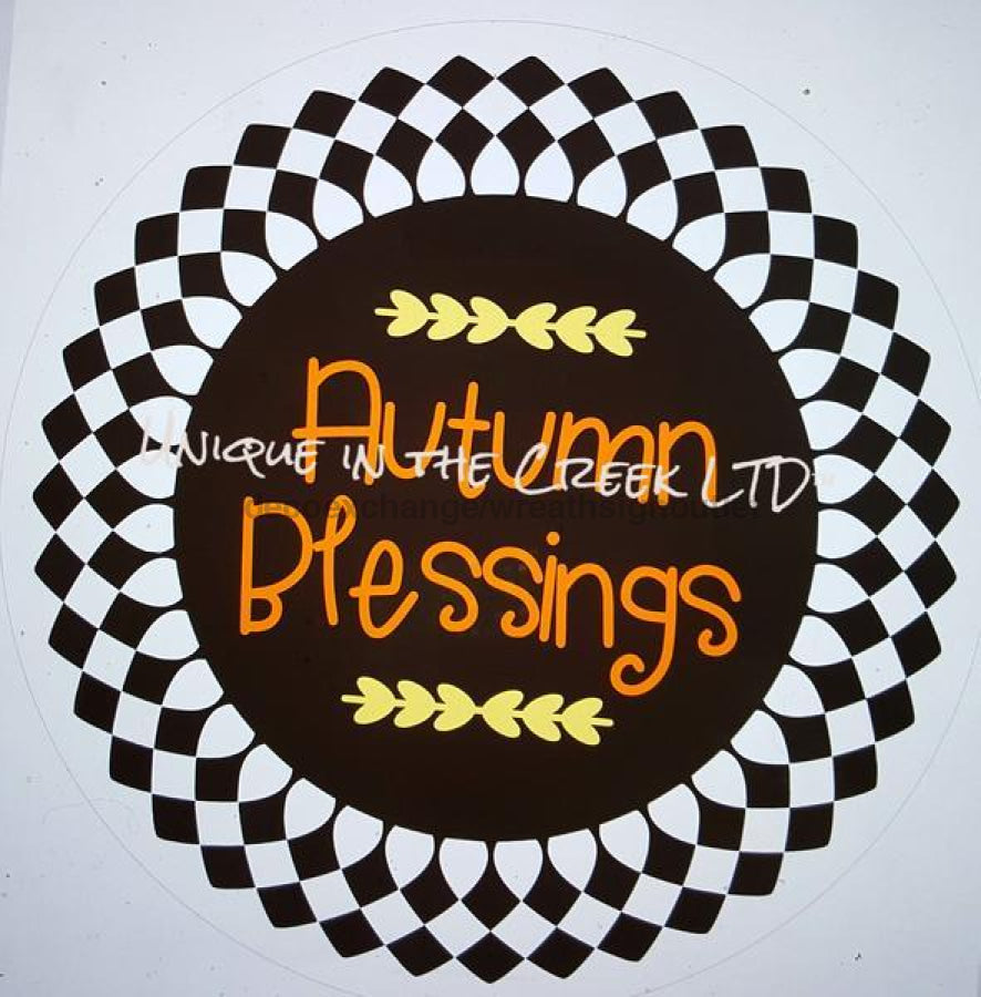 Autumn Blessings Fall 10.5" Vinyl Wreath Sign - UTIC-VINYL-V109