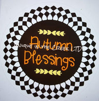 Thumbnail for Autumn Blessings Fall 10.5" Vinyl Wreath Sign - UTIC-VINYL-V109
