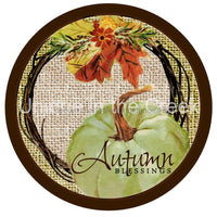 Thumbnail for AUTUMN BLESSINGS PUMPKIN FOLIAGE AUTUMN FALL 10.5" Vinyl Wreath Sign - UTIC-VINYL-V1226