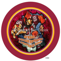 Thumbnail for AZ Football RED/YELLOW/BLACK Beware...you are entering a football zone Sports 10.5" Vinyl Wreath Sign - UTIC-VINYL-V1969