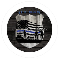 Thumbnail for BACK THE BLUE PUBLIC SERVICE EVERYDAY 10.5" Vinyl Wreath Sign - UTIC-VINYL-V1069