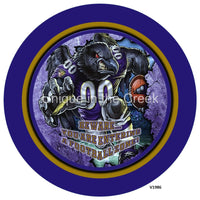 Thumbnail for BAL Football PURPLE/BLACK/GOLD Beware...you are entering a football zone Sports 10.5" Vinyl Wreath Sign - UTIC-VINYL-V1986