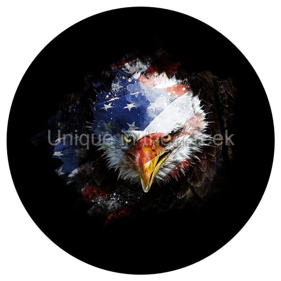 BALD EAGLE STARS AND STRIPES ABSTRACT USA PATRIOTIC 10.5" Vinyl Wreath Sign - UTIC-VINYL-V1207