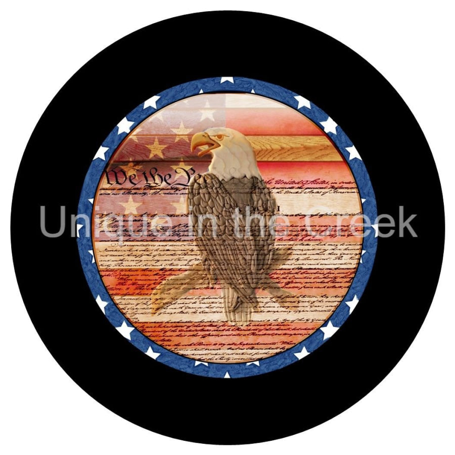 BALD EAGLE WE THE PEOPLE 4TH OF JULY PATRIOTIC USA EVERYDAY 10.5" Vinyl Wreath Sign - UTIC-VINYL-V1211