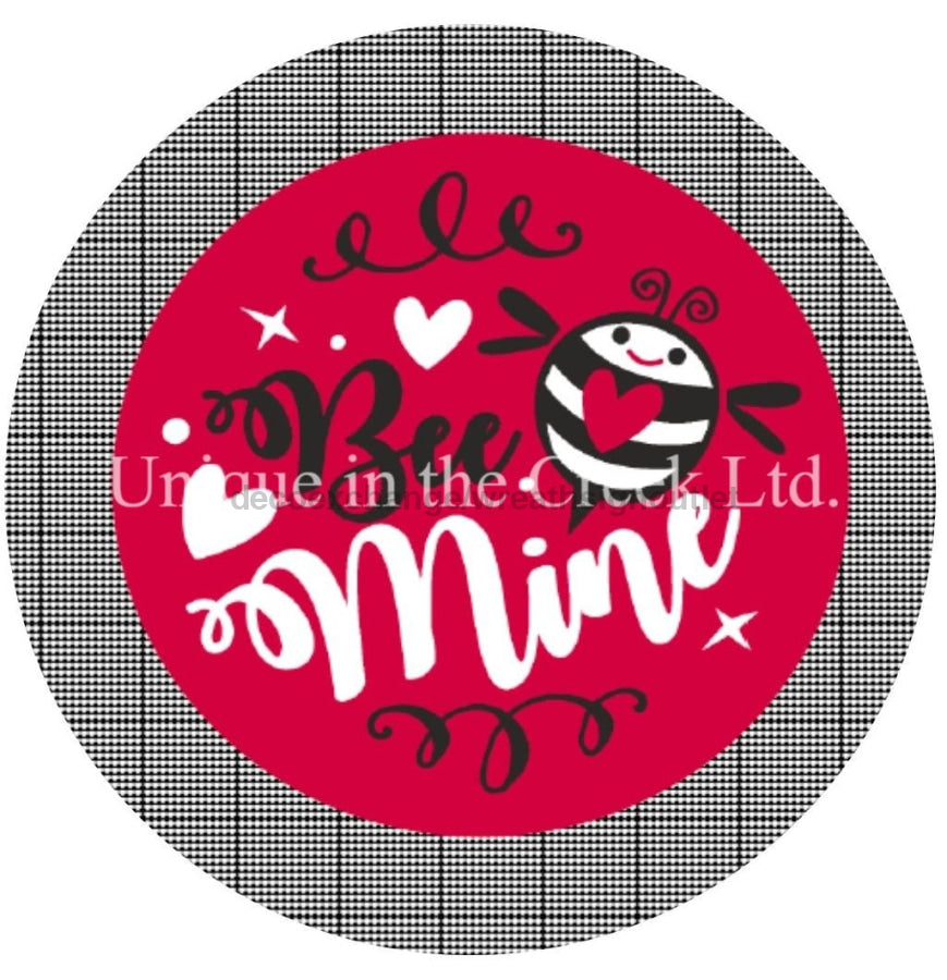 Bee Mine Bees Valentine's Day 10.5" Vinyl Wreath Sign - UTIC-VINYL-V1006