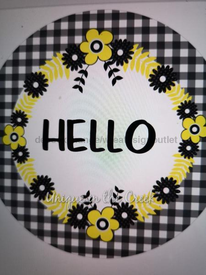 BEES HELLO SPRING 10.5" Vinyl Wreath Sign - UTIC-VINYL-V434