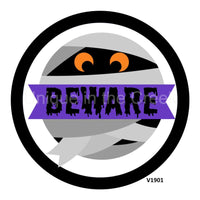 Thumbnail for BEWARE MUMMY 10.5" Vinyl Wreath Sign - UTIC-VINYL-V1901