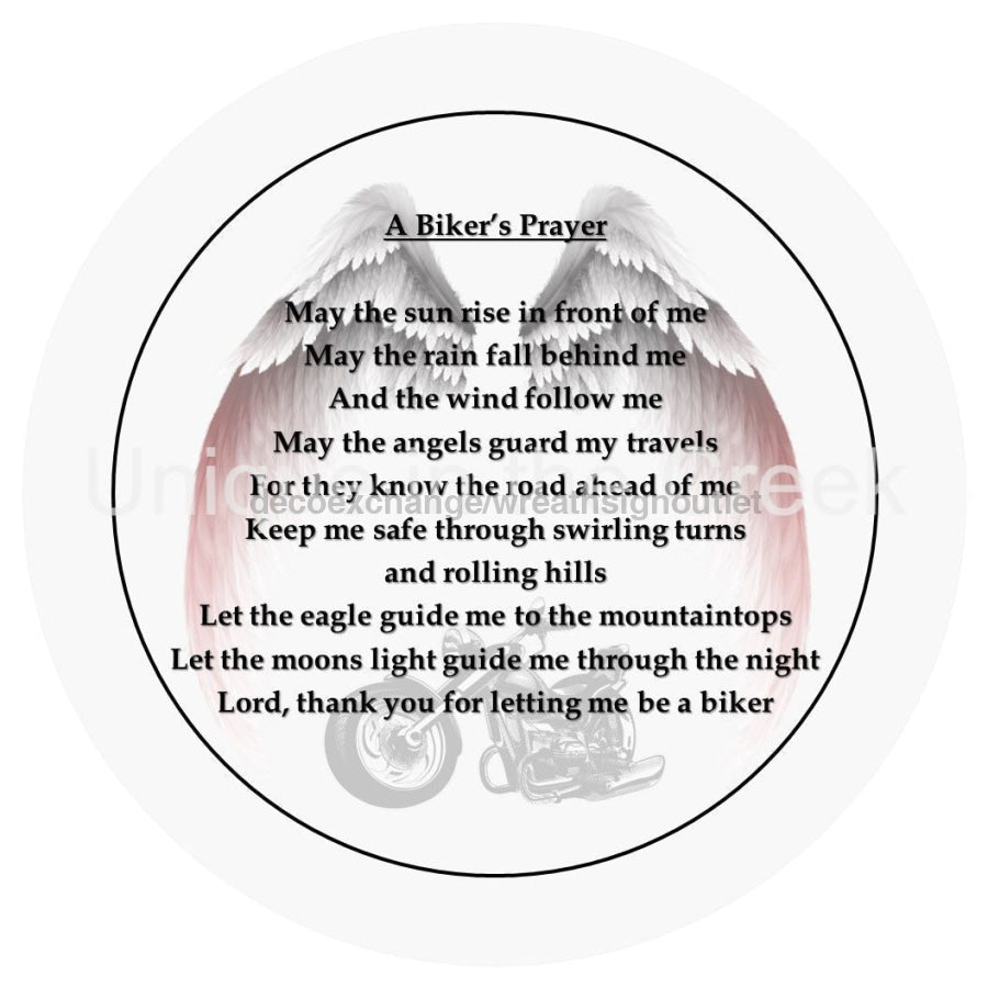 BIKER'S PRAYER EVERYDAY 10.5" Vinyl Wreath Sign - UTIC-VINYL-V1324