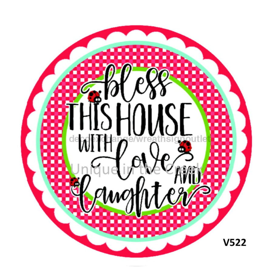 BLESS THIS HOUSE SPRING RELIGIOUS 10.5" Vinyl Wreath Sign - UTIC-VINYL-V522