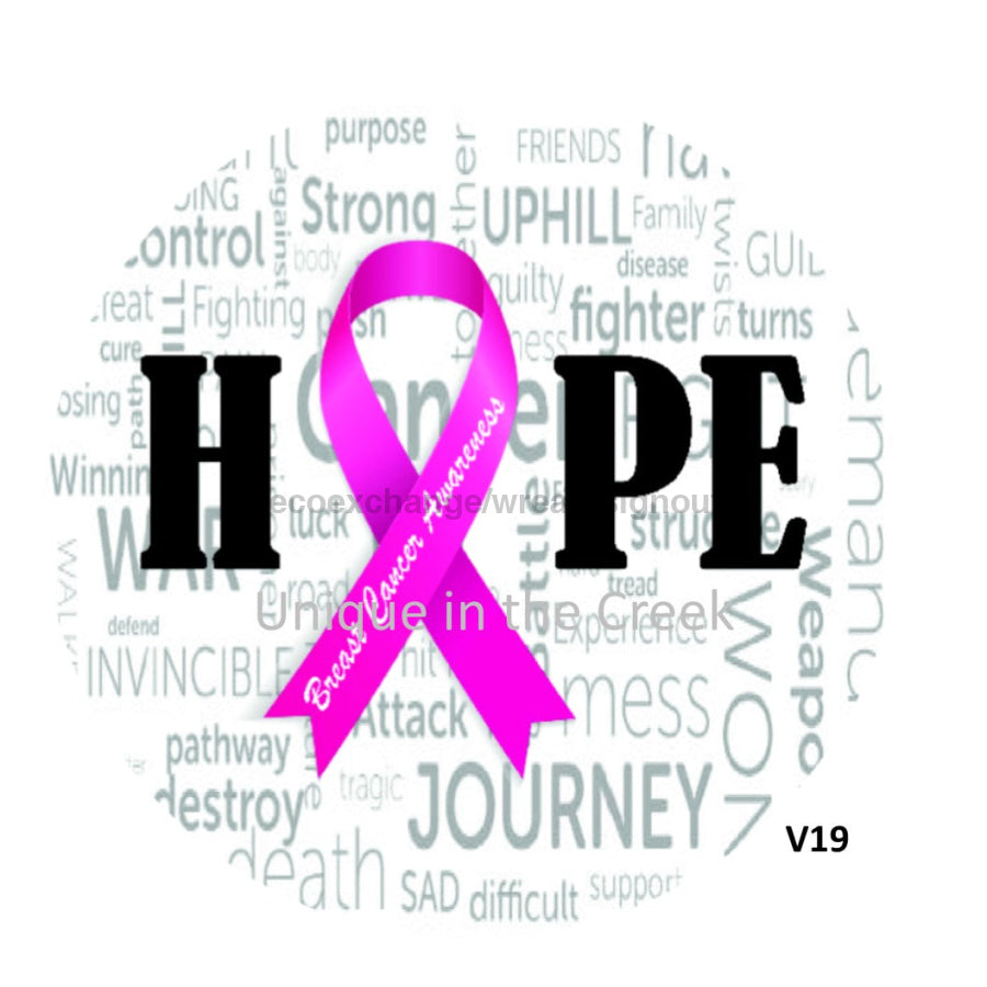 BREAST CANCER AWARENESS PINK RIBBON EVERYDAY 10.5" Vinyl Wreath Sign - UTIC-VINYL-V19