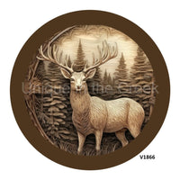 Thumbnail for BUCK CARVING 10.5" Vinyl Wreath Sign - UTIC-VINYL-V1866