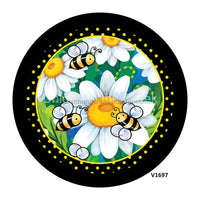 Thumbnail for BUMBLE BEES FLOWERS SPRING EVERYDAY 10.5" Vinyl Wreath Sign - UTIC-VINYL-V1697