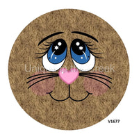 Thumbnail for BUNNY FACE BROWN FUR EASTER SPRING 10.5" Vinyl Wreath Sign - UTIC-VINYL-V1677