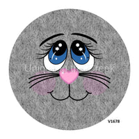 Thumbnail for BUNNY FACE GREY FUR EASTER SPRING 10.5" Vinyl Wreath Sign - UTIC-VINYL-V1678