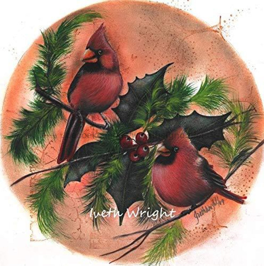 Cardinal Iveth Wright Winter 10.5" Vinyl Wreath Sign - UTIC-VINYL-VIVETHCARDINAL