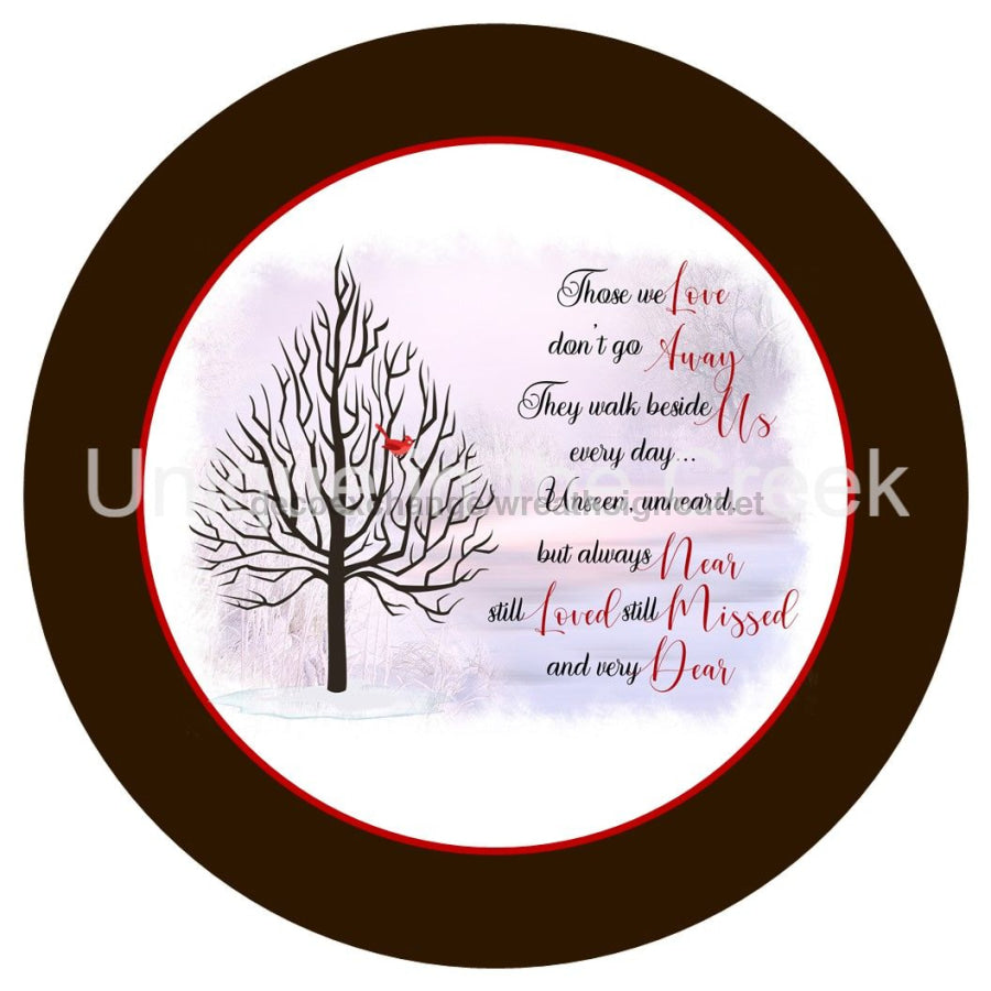 CARDINAL THOSE WE LOVE WINTER MEMORIAL 10.5" Vinyl Wreath Sign - UTIC-VINYL-V1329