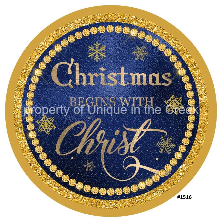 Christmas Begins With Christ Religious 10.5" Vinyl Wreath Sign - UTIC-VINYL-V1516
