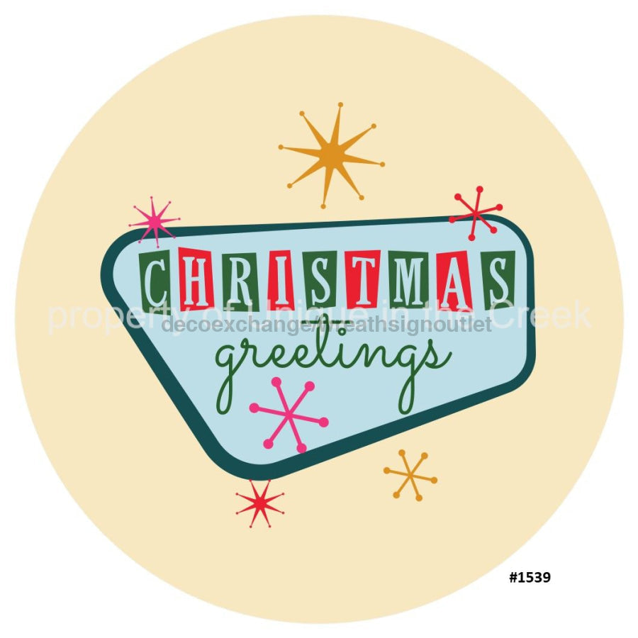 Christmas Greetings Multicolor 10.5" Vinyl Wreath Sign - UTIC-VINYL-V1539