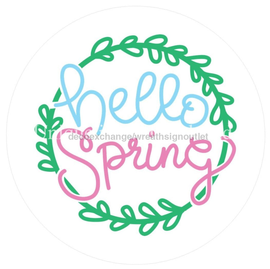 CURSIVE HELLO SPRING 10.5" Vinyl Wreath Sign - UTIC-VINYL-V1024