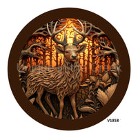 Thumbnail for DEER CARVING 10.5" Vinyl Wreath Sign - UTIC-VINYL-V1858