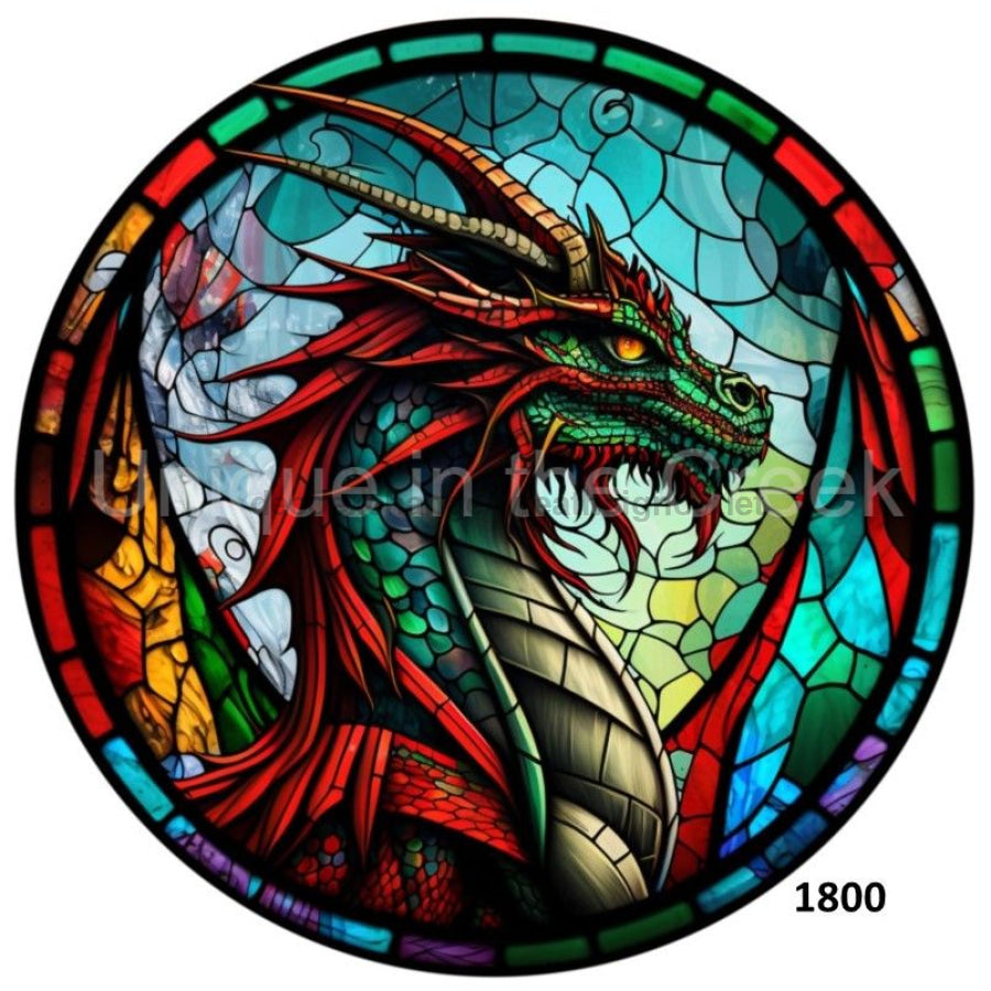 DRAGON STAINED GLASS 10.5" Vinyl Wreath Sign - UTIC-VINYL-V1800
