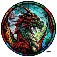 Thumbnail for DRAGON STAINED GLASS 10.5" Vinyl Wreath Sign - UTIC-VINYL-V1800
