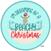 Thumbnail for Dreaming Beachy Christmas 10.5" Vinyl Wreath Sign - UTIC-VINYL-V1544