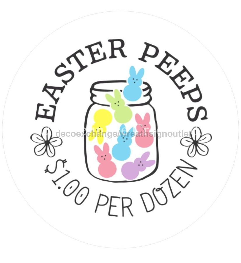 Easter Treats Bunnies Peeps 10.5" Vinyl Wreath Sign - UTIC-VINYL-V1012
