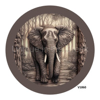 Thumbnail for ELEPHANT CARVING 10.5" Vinyl Wreath Sign - UTIC-VINYL-V1860