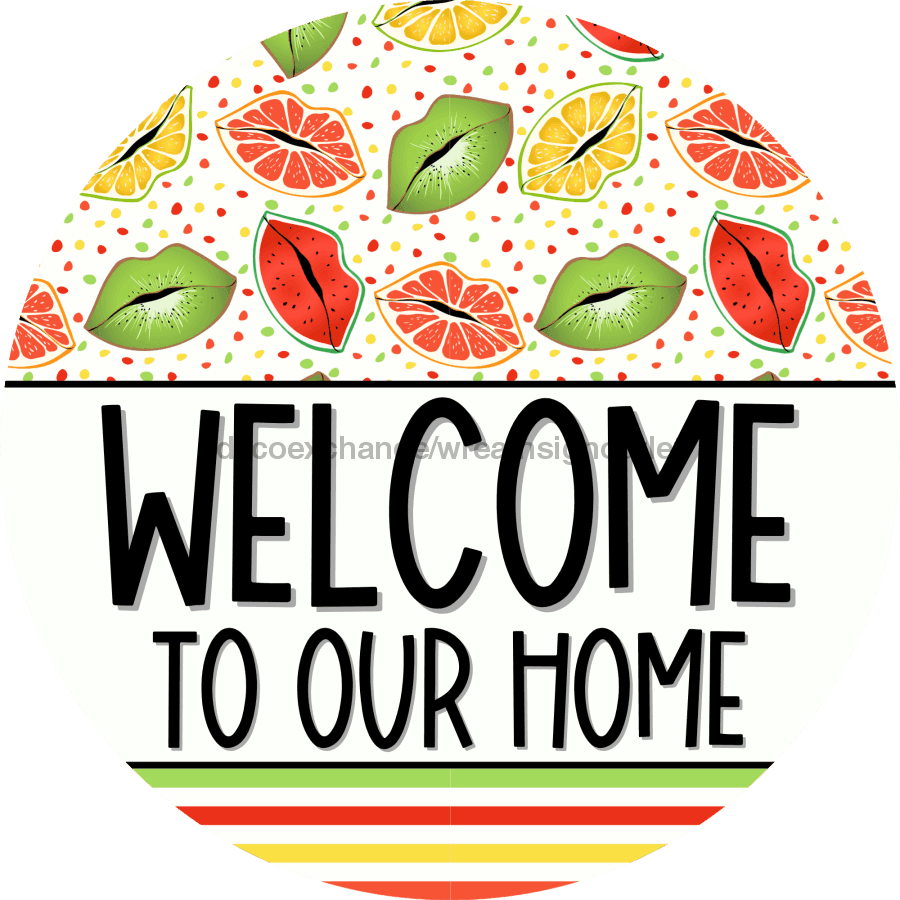 Wreath Sign Everyday Wreath Sign Lips Funny Decoe-2381 For Round vinyl