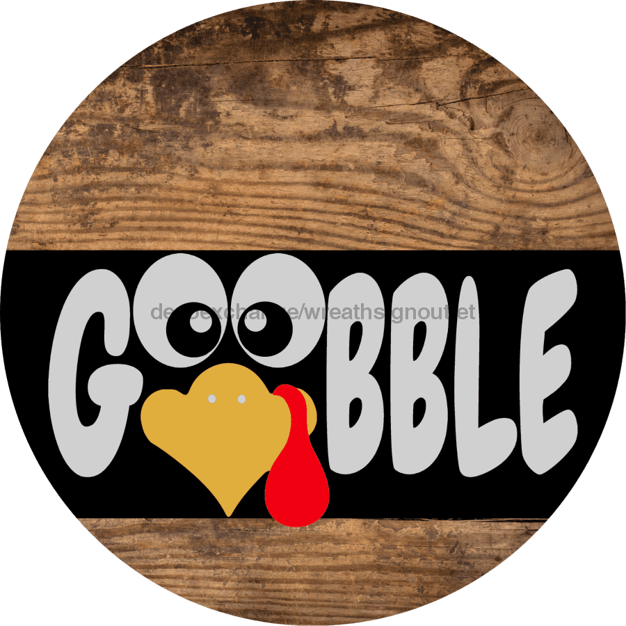 Wreath Sign Fall Gobble Decoe-2331 For Round vinyl