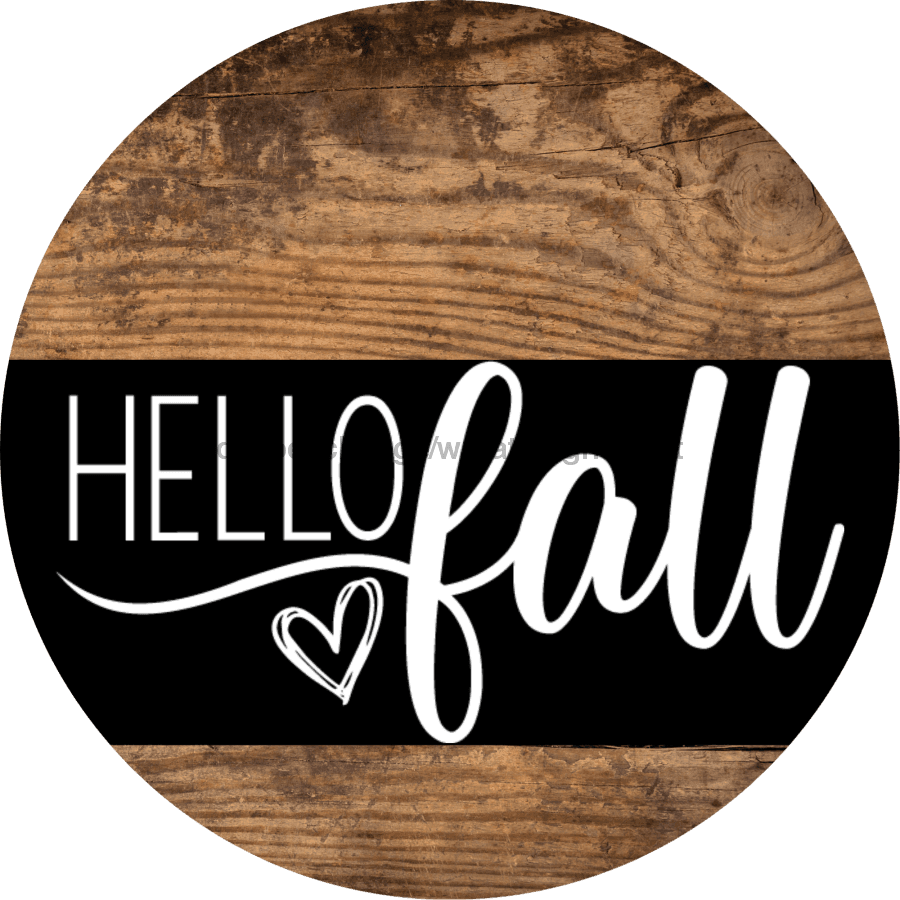 Wreath Sign Fall Hello Decoe-2340 For Round vinyl