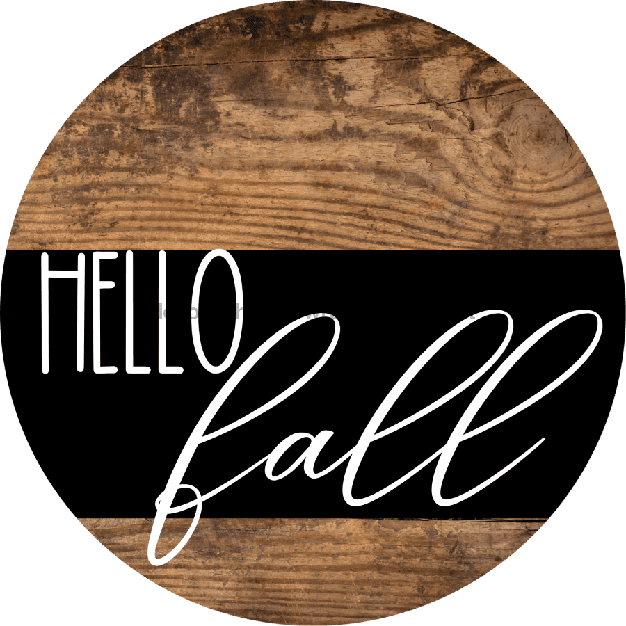 Wreath Sign Fall Hello Decoe-2342 For Round vinyl