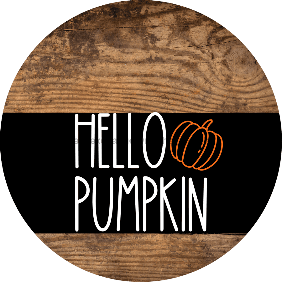 Wreath Sign Fall Hello Pumpkin Decoe-2341 For Round vinyl