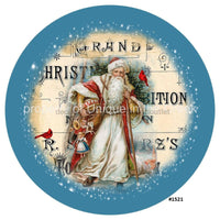 Thumbnail for Father Christmas Cardinals Exhibition 10.5" Vinyl Wreath Sign - UTIC-VINYL-V1521