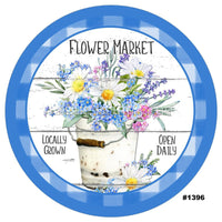 Thumbnail for FLOWER MARKET BLUE FLOWERS EVERYDAY 10.5" Vinyl Wreath Sign - UTIC-VINYL-V1396