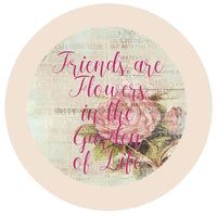 Thumbnail for FRIENDS ARE FLOWERS GARDEN SPRING EVERYDAY 10.5" Vinyl Wreath Sign - UTIC-VINYL-V645