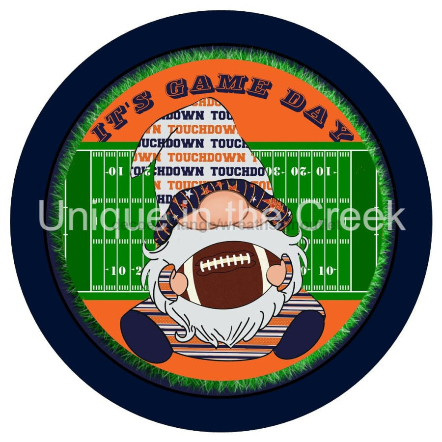 GAME DAY FOOTBALL GNOME SPORTS 10.5" Vinyl Wreath Sign - UTIC-VINYL-V1236