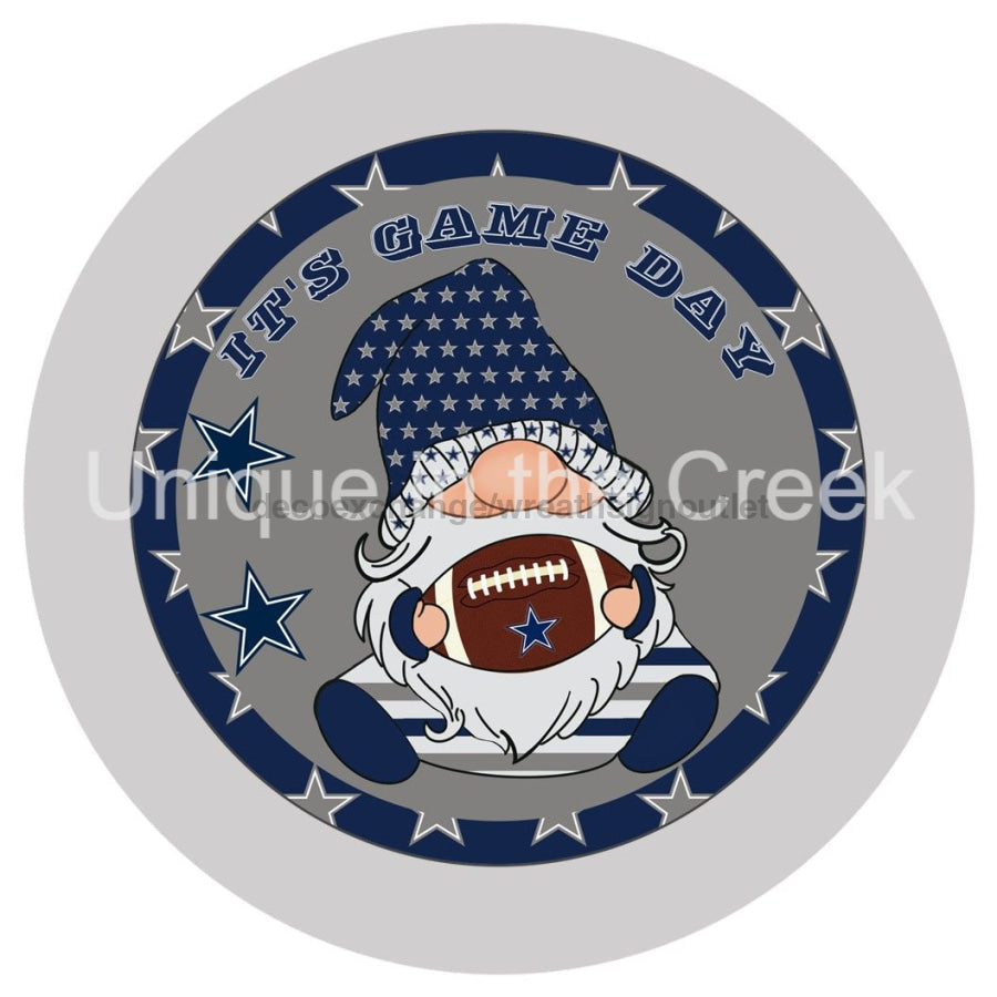 GAME DAY GNOME FOOTBALL SPORTS 10.5" Vinyl Wreath Sign - UTIC-VINYL-V1274