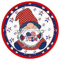 Thumbnail for GNOME I LOVE USA RED WHITE BLUE PATRIOTIC 10.5" Vinyl Wreath Sign - UTIC-VINYL-V1219