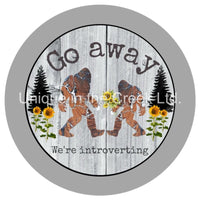 Thumbnail for GO AWAY INTROVERTING WELCOME EVERYDAY 10.5" Vinyl Wreath Sign - UTIC-VINYL-V1099