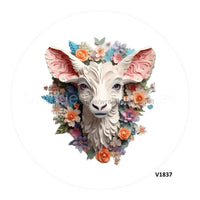 Thumbnail for GOAT 3D FLOWERS SPRING 10.5" Vinyl Wreath Sign - UTIC-VINYL-V1837