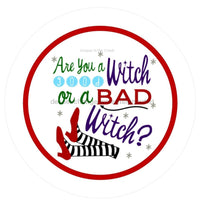 Thumbnail for Good Witch Bad Witch Halloween Autumn Fall 10.5" Vinyl Wreath Sign - UTIC-VINYL-V621
